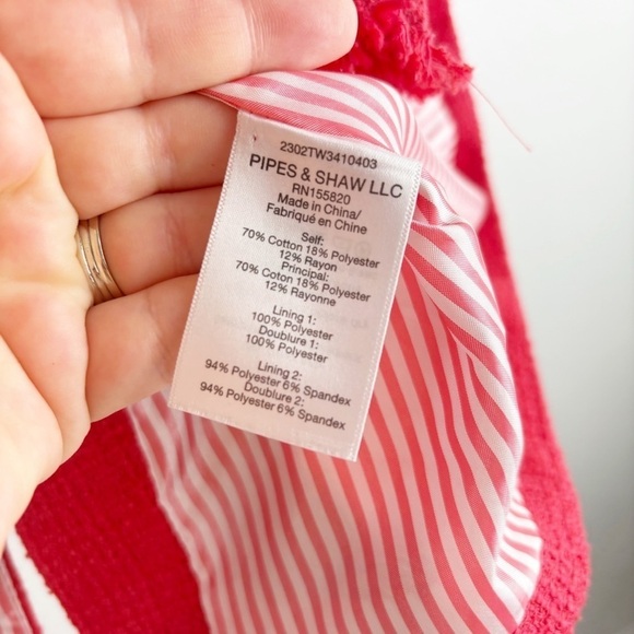 Veronica Beard Nayeli Double Breasted Dickey Jacket Blazer Watermelon Red Size 8 - Picture 7 of 7